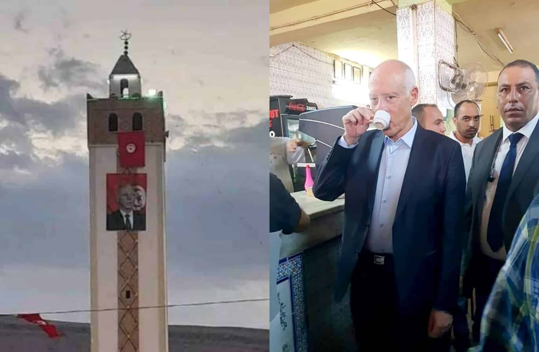 قيس سعيد ومأذنة المسجد alarabtrend.com