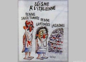 الكاريكاتوري الساخر من زلزال إيطاليا عام 2016